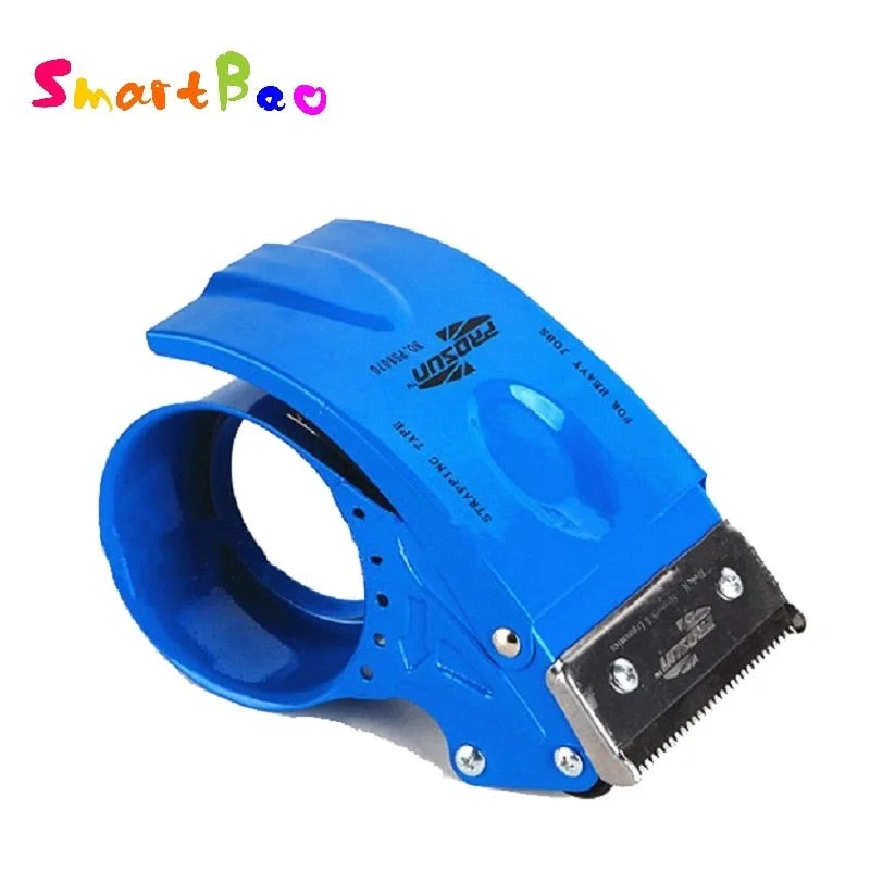 80mm Large Packaging Tape Dispenser 3 Metal Handheld Tape Cutter 3 Inch Packing Sealing Dispenser Cutter, Random Color