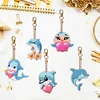 5Pcs DIY Diamond Painting Dolphin Keychain