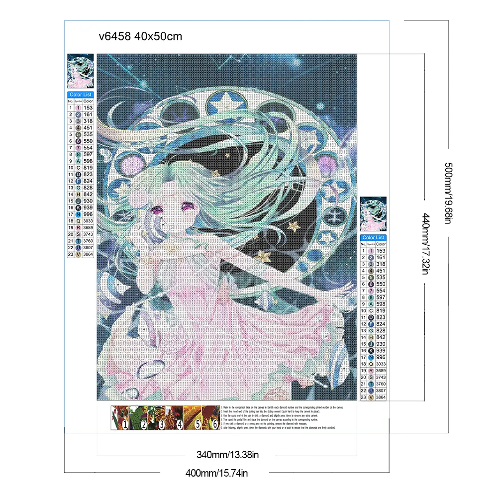 Full Round Diamond Painting 40*50cm - Cartoon Style Girl