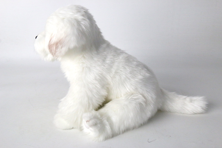 Tegooe Realistic White Fluffy Puppy Stuffed Animal Doll - Simulation Pet Plush Toy