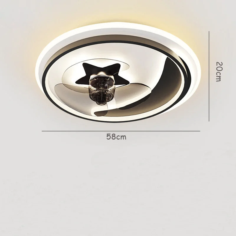 New Nordic Bedroom Ceiling Fan Lamp Modern Simple and Creative Living Room Lamps Room Intelligent Silent Fan Lamp