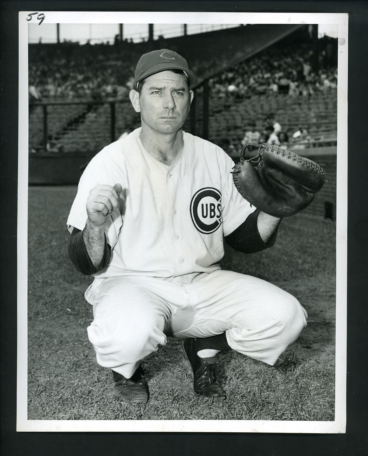 Mickey Owen 1949 Press Photo Poster painting Chicago Cubs