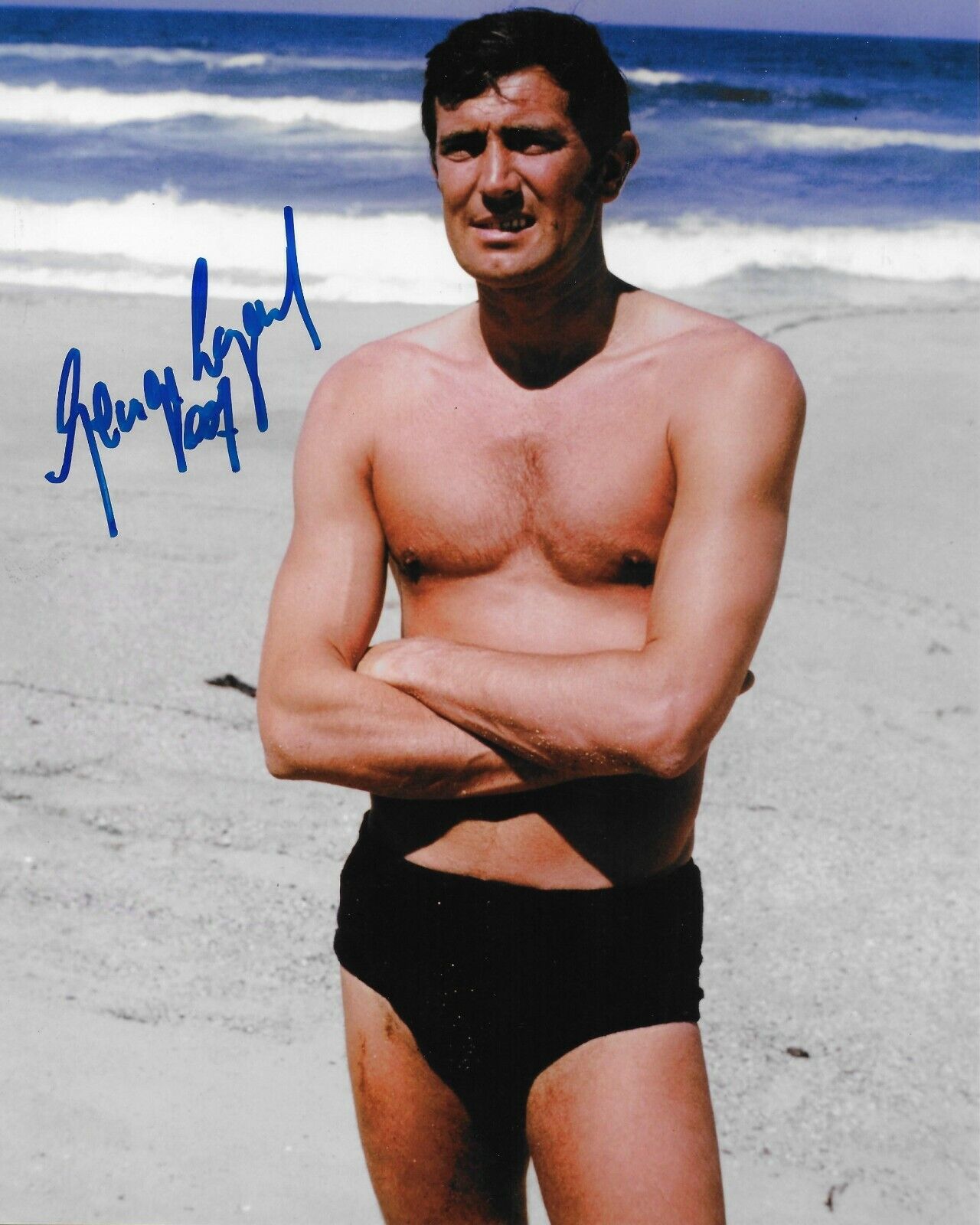 George Lazenby James Bond 007 Original Autographed 8X10 Photo Poster painting #39 signed @HShow