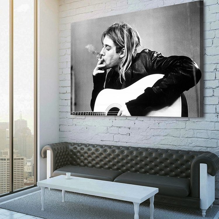  Nirvana Kurt Cobain Smoking Canvas Wall Art