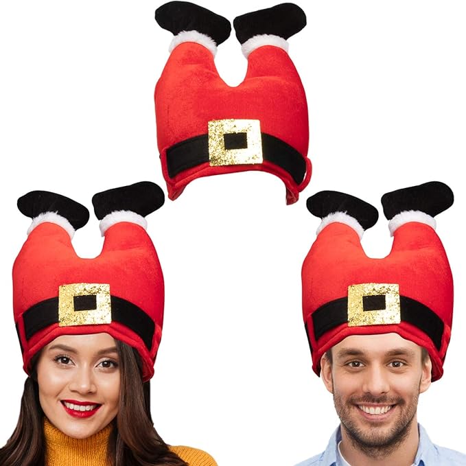 Simply Genius, 3 Pack, Christmas Hat Set: Christmas Tree Hat or Santa Hat Bulk for Christmas Costumes for Adults and Kids
