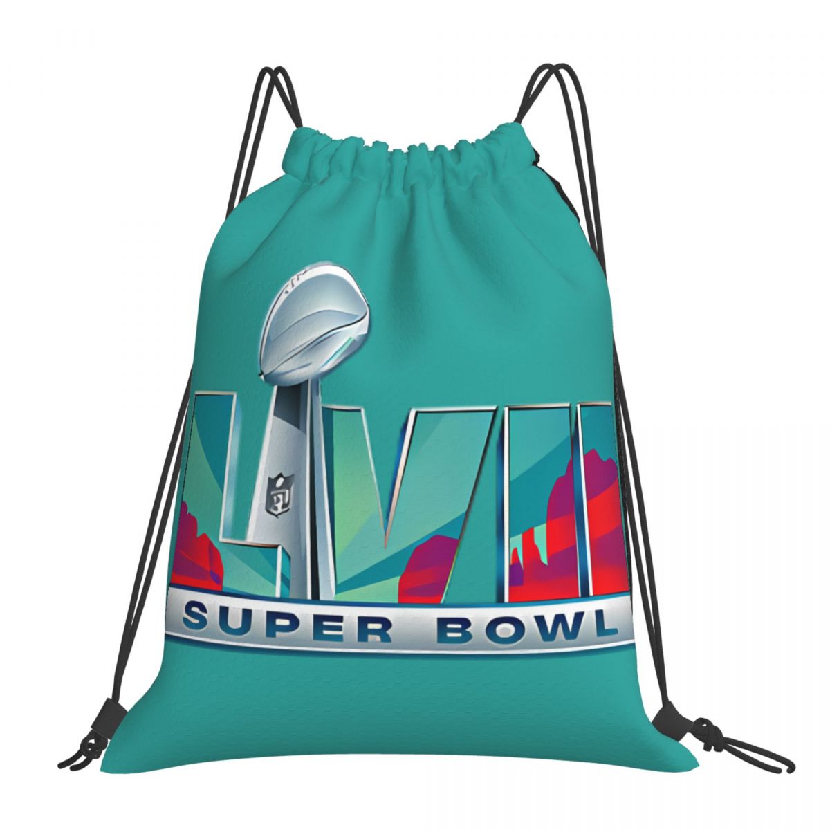 NFL Super Bowl LVII Foldable Sports Gym Drawstring Bag