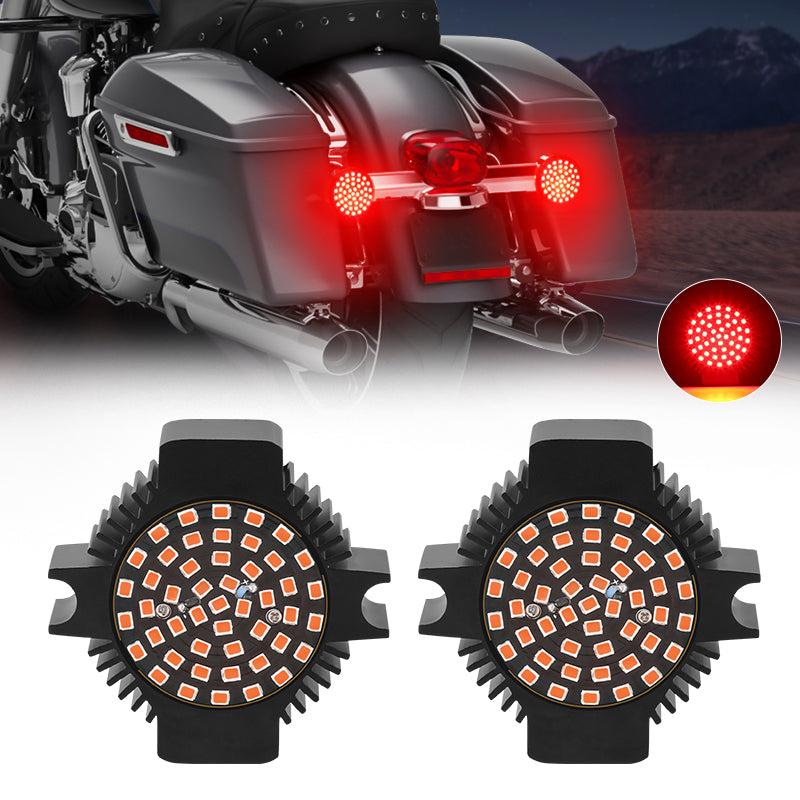 3.25 Inch LED Brake Lights with 1156 Base for Harley Softail & Touring Models Road King