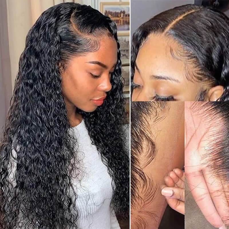 Binf Water Wave 13X4 HD Lace Frontal & 5X5 Closure Wigs With Baby Hair Lace Front Wigs for Black Women