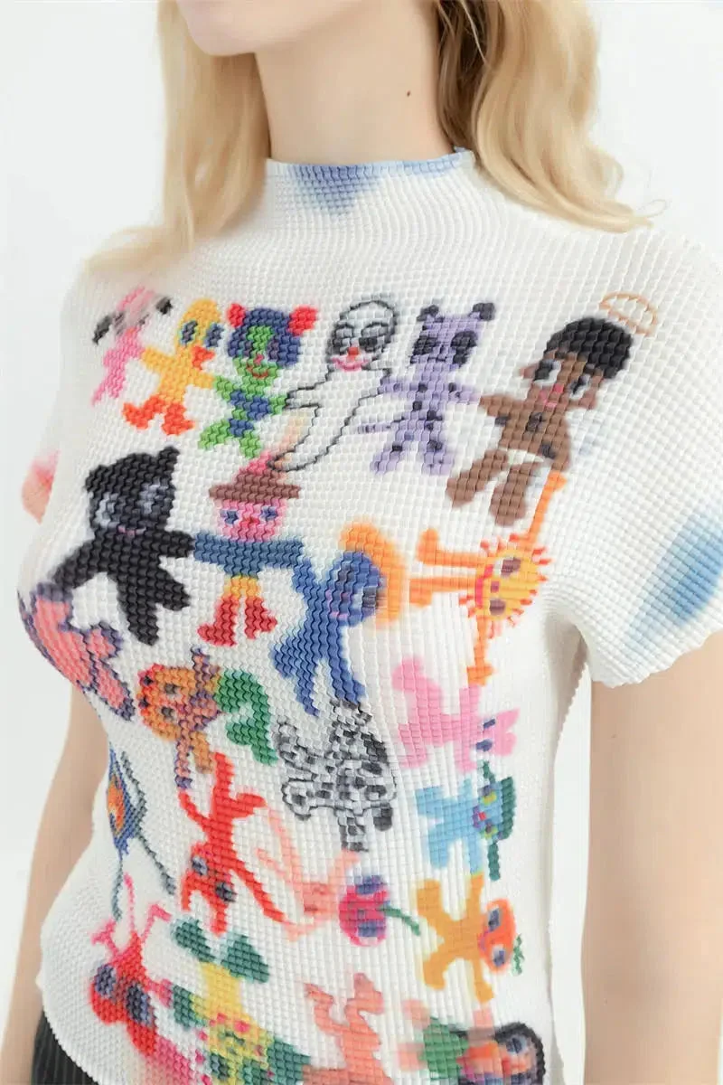 Brownm Figures Printed Top