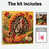 Framed Turkey - DIY Button Art Painting Kit for Creativity DIY Pearl Dot Crafts for Gift Home Wall Decor 30*30CM