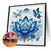 Blue Lotus 5d DIY Diamant-Kunst-Malkits f&uuml;r Wanddekoration im Homeoffice 40x40cm