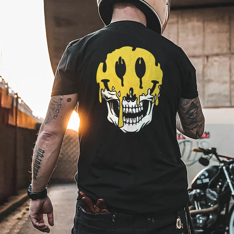 Skull Printed Men's Black T-shirt -  