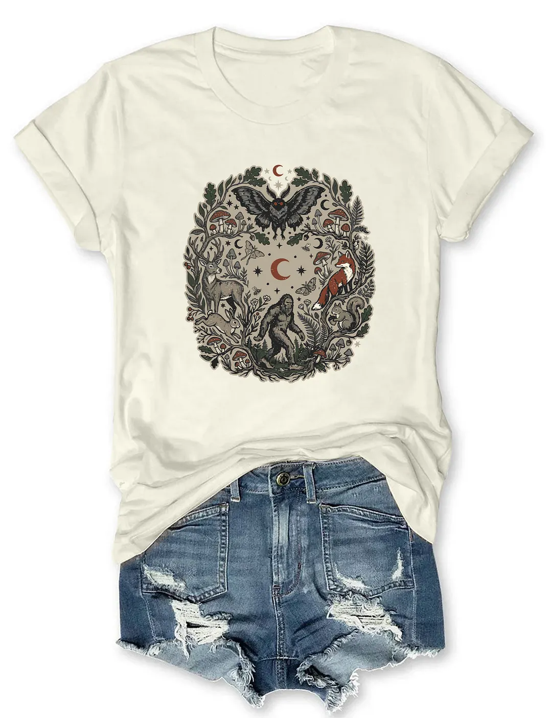 Forest Friends Mothman Bigfoot T-shirt