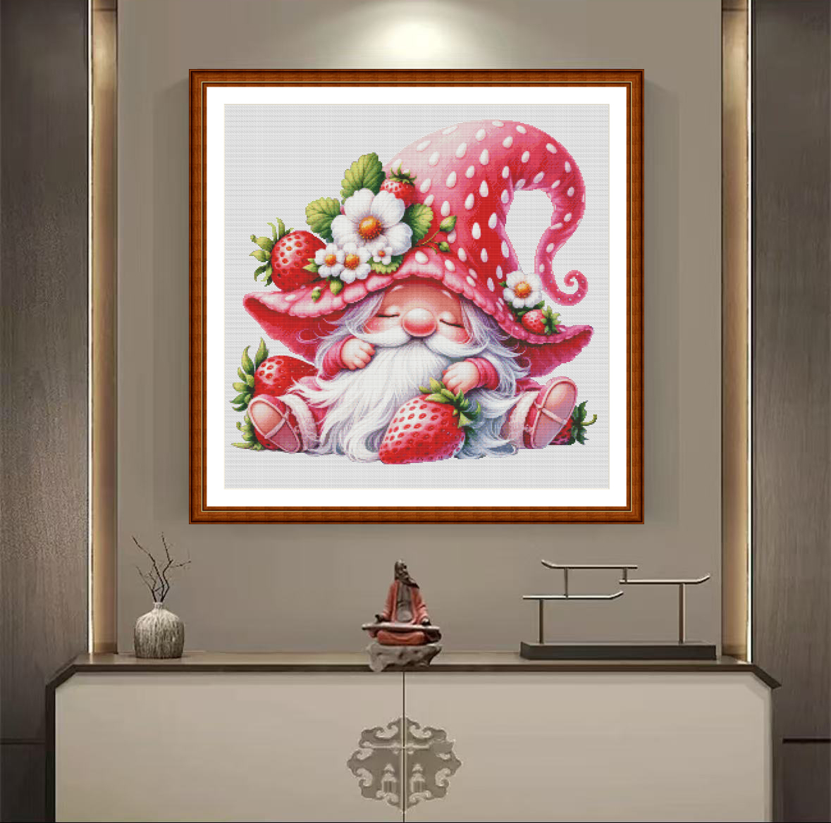 1set DIY Printed Cross Stitch Kit, 【ZZ4969- Strawberry Dwarf】hand embroidery thread Painting Fairy Cross Stitch