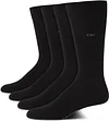 Calvin Klein Men's Dress Socks - Cotton Blend Crew Socks: Patterns and Solids (4 Pack)