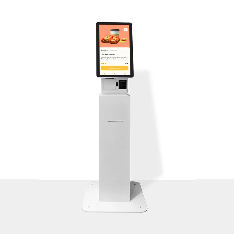 Standing support for RFID Payment kiosk RFID Self-ordering kiosk information Touch screen cafeteria checkout counter Coffee