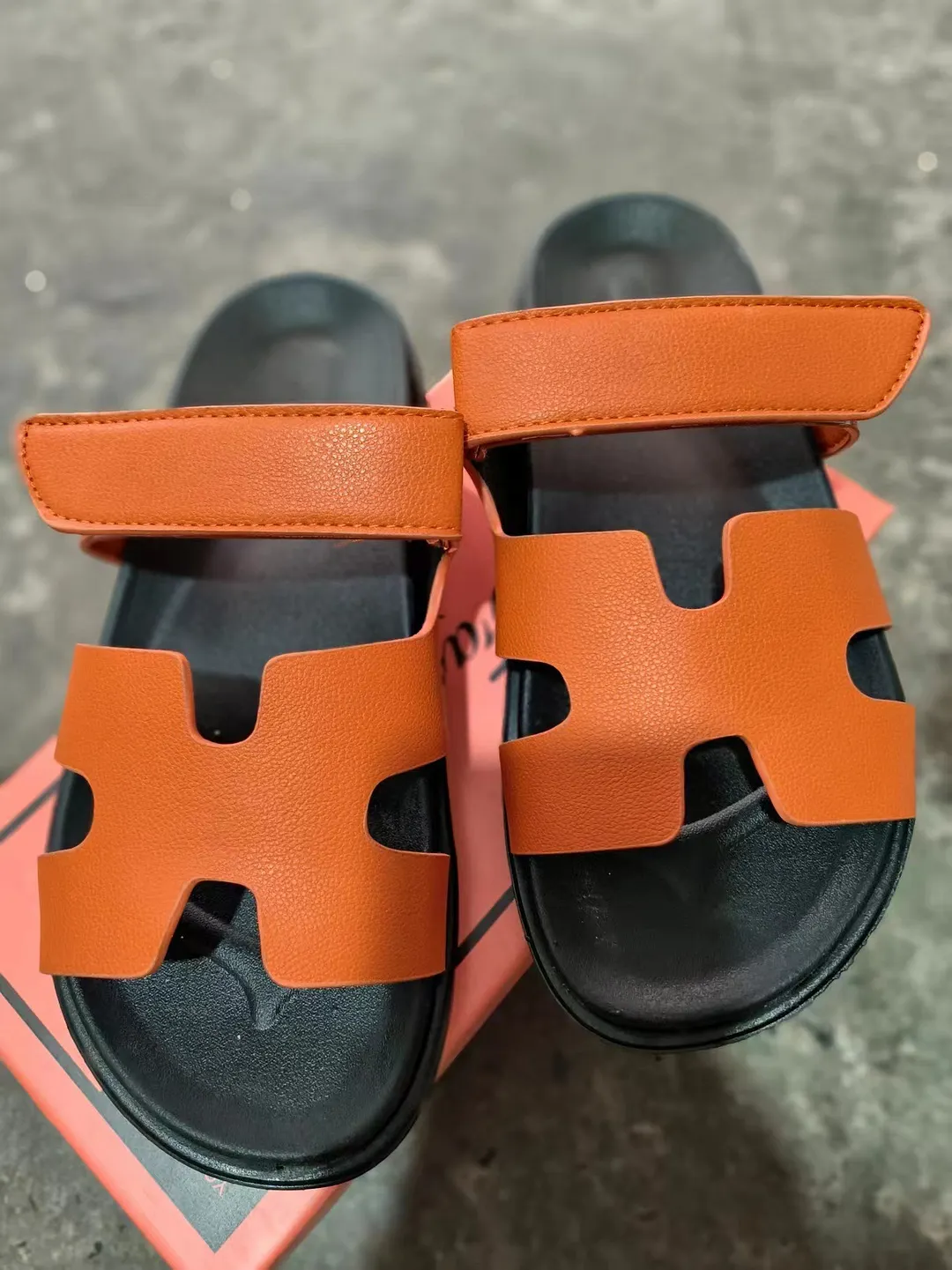 Breakj Breakj Summer New Thick Bottom Cool Slippers Large-Size Magic Sticker Outside Wearing Casual Women's Shoes