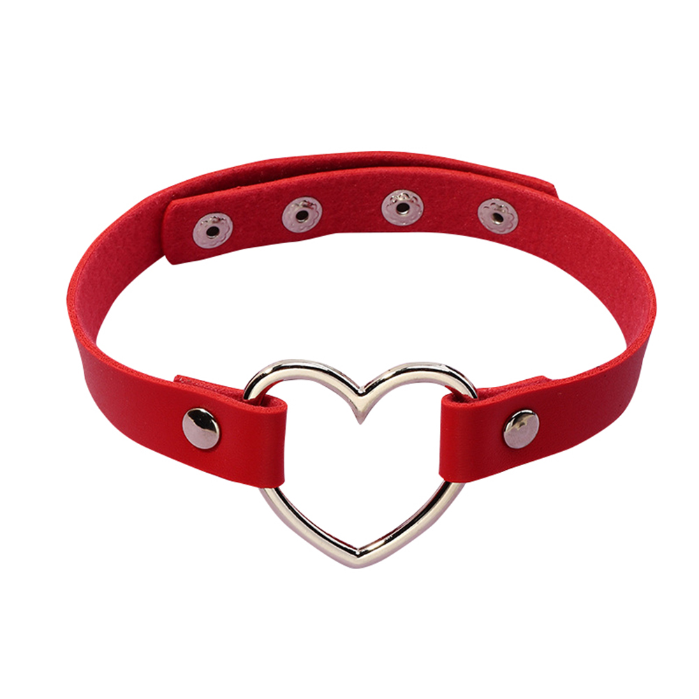 

Women Love Pendant Leather Neck Collar Rock Punk Choker Hip Hop Streetwear, 501 Original