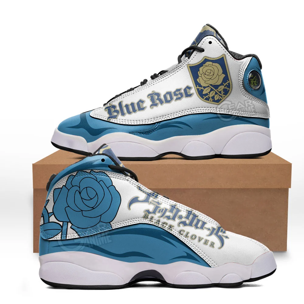 Kingofallstore - Blue Rose JD13 Sneakers Black Clover Custom Anime Shoes