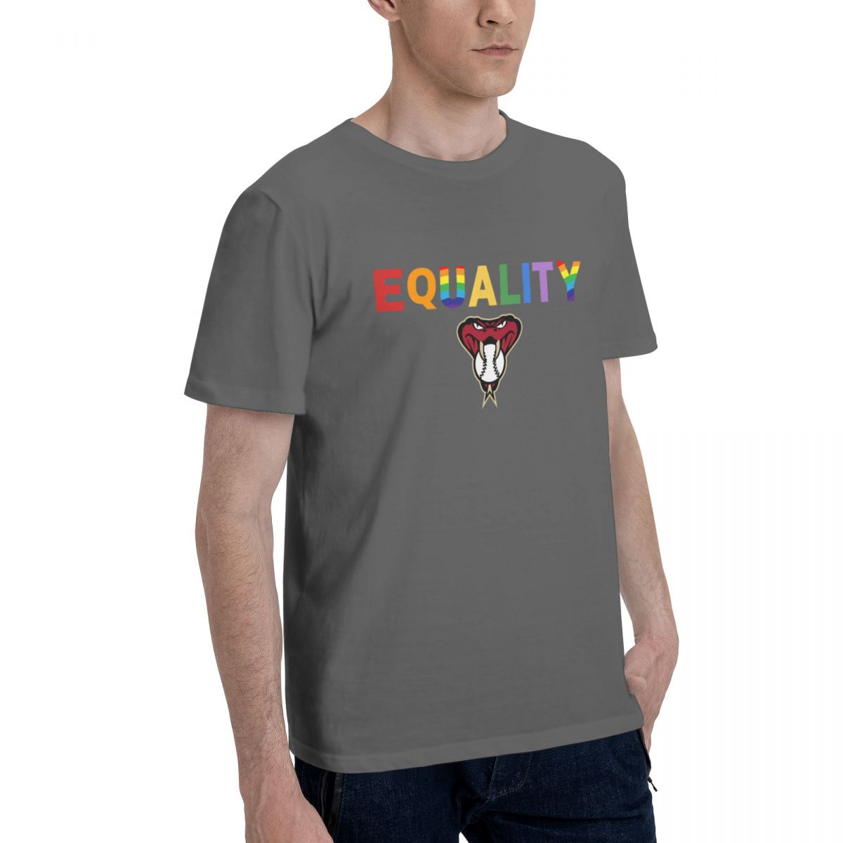 Arizona Diamondbacks Rainbow Equality Pride Men's Cotton Crewneck T-Shirt