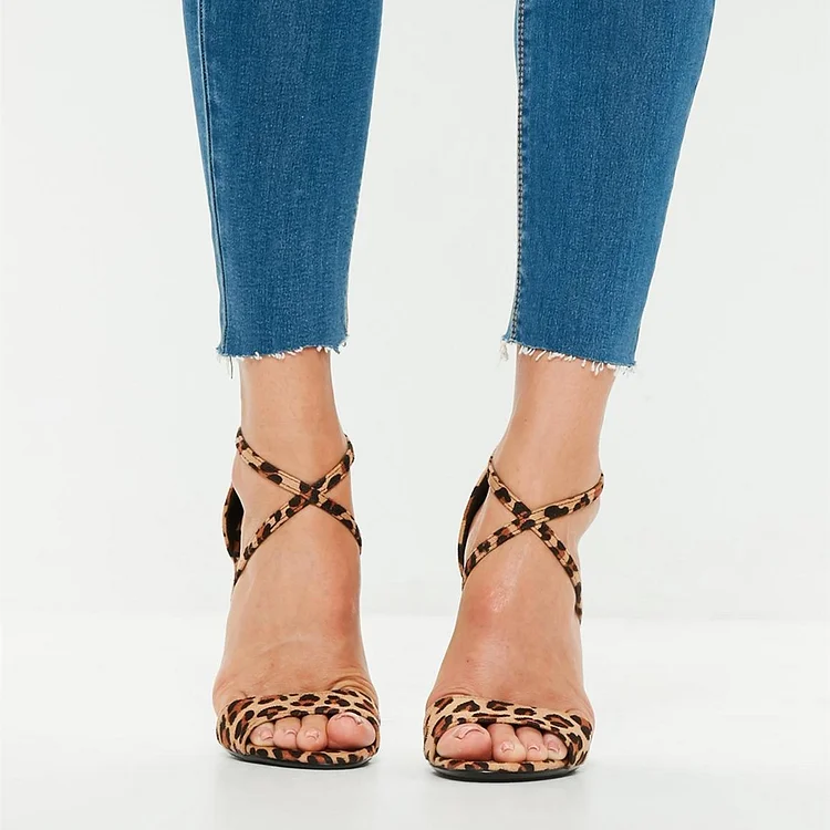 Cheetah strappy online heels