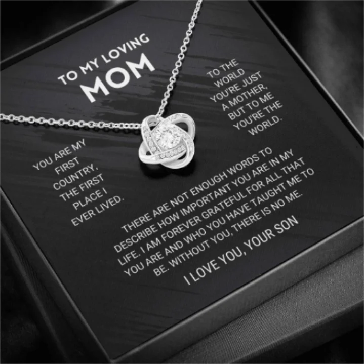 ❤️Mother's Day Sale❤️Mom - You're The World - Love Knot Necklace