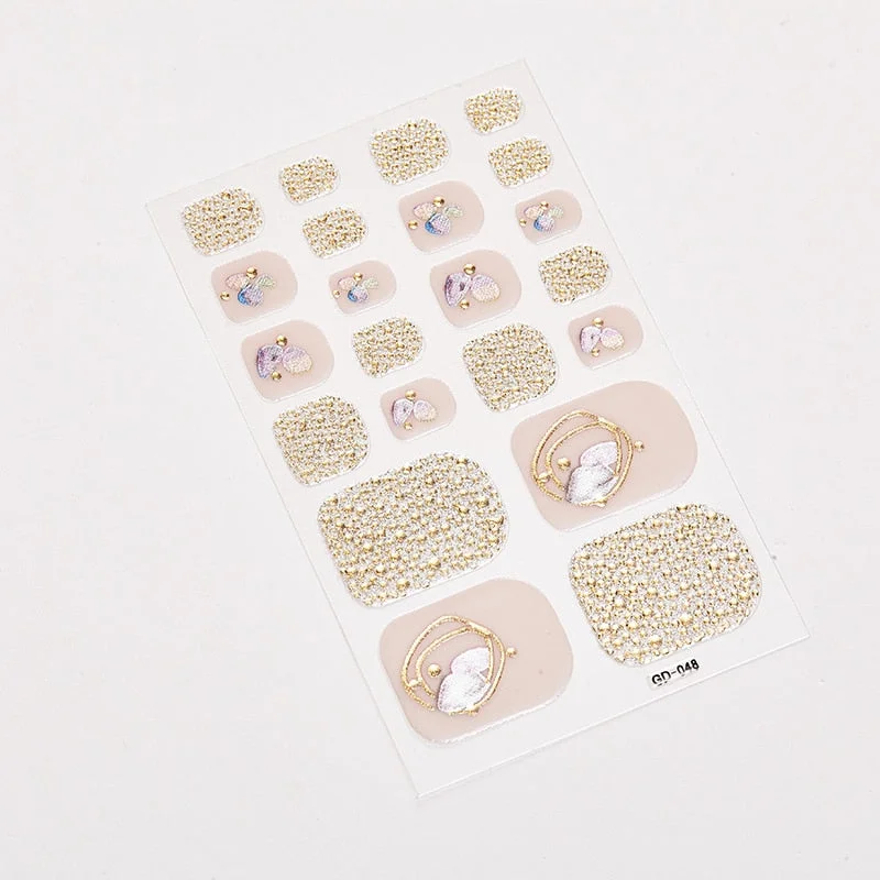 22 Tips/Sheet Manicure Decoration Full Beauty Nails Art Decoration Fashion Nail Stickers Nail Sticker Set Nail Accesoires