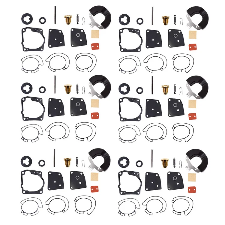 Silscvtt 6pcs Carburetor Repair Rebuild Kit for Yacht V4 V6 90 100 105 115 150 175 HP 18-7247 436852 438996
