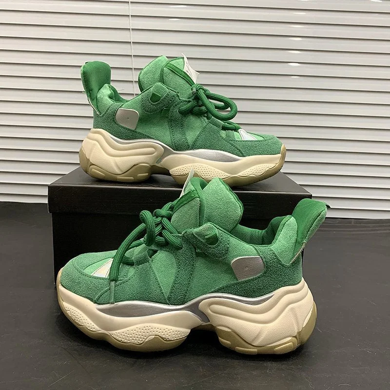 Platform Sneakers For Women 2021 Spring Luxury Designers Ladies Sports Casual Shoes Woman Fashion Old Dad Shoes Platform Sneaker