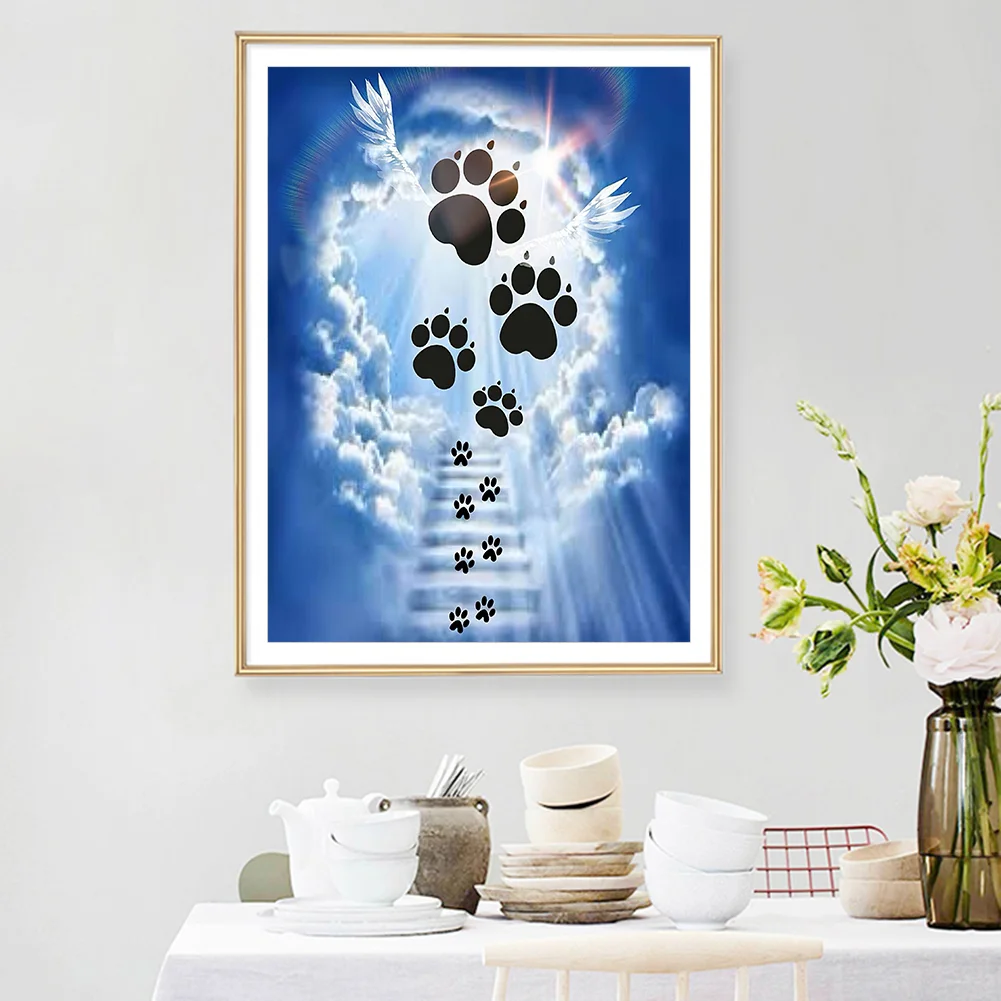 Diamond Painting - Full Square Drill - Dog Footprints Cloud(20*30 - 50*70cm)