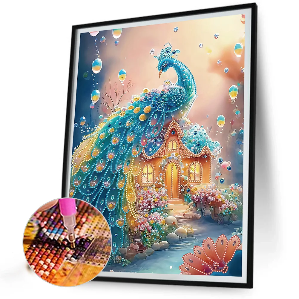 Fantasy Landscape Peacock 5D Diamond Painting Bedroom Decoration