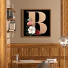 Diamond Painting -5D Full Square Drill Flower Letter B(50x50cm)