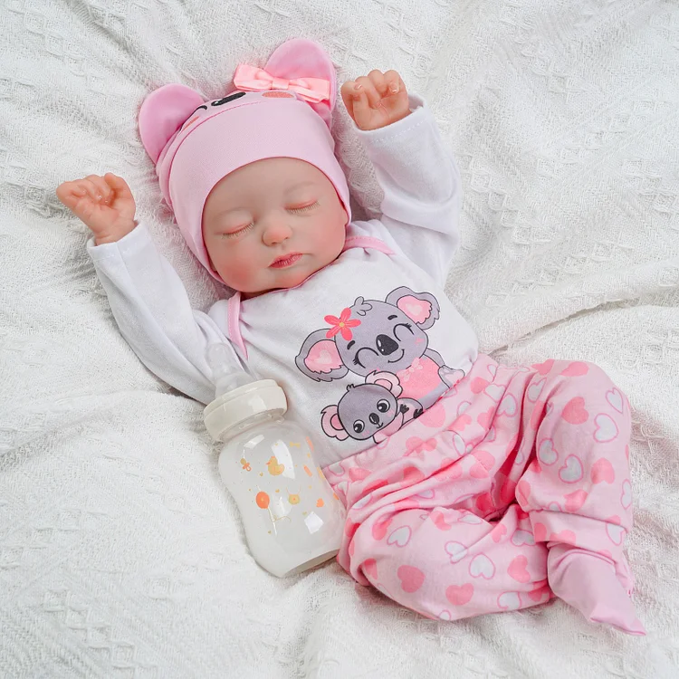 Babeside 17" Sleeping Newborn Baby Girl Pink Beta