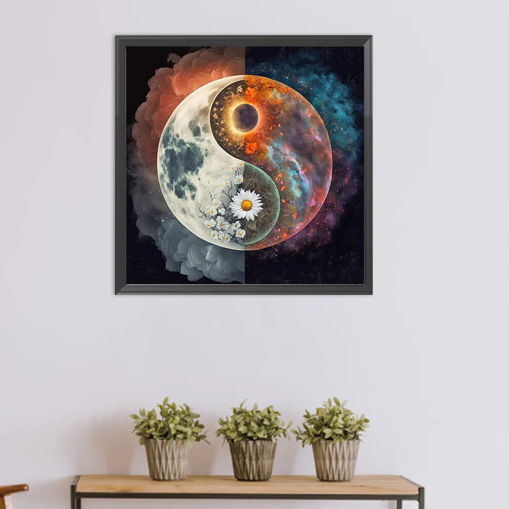 DIY Paint By Number 40*40cm - Yin And Yang Painting