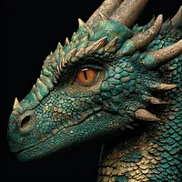 Emerald Dragon Head - Diamond Painting