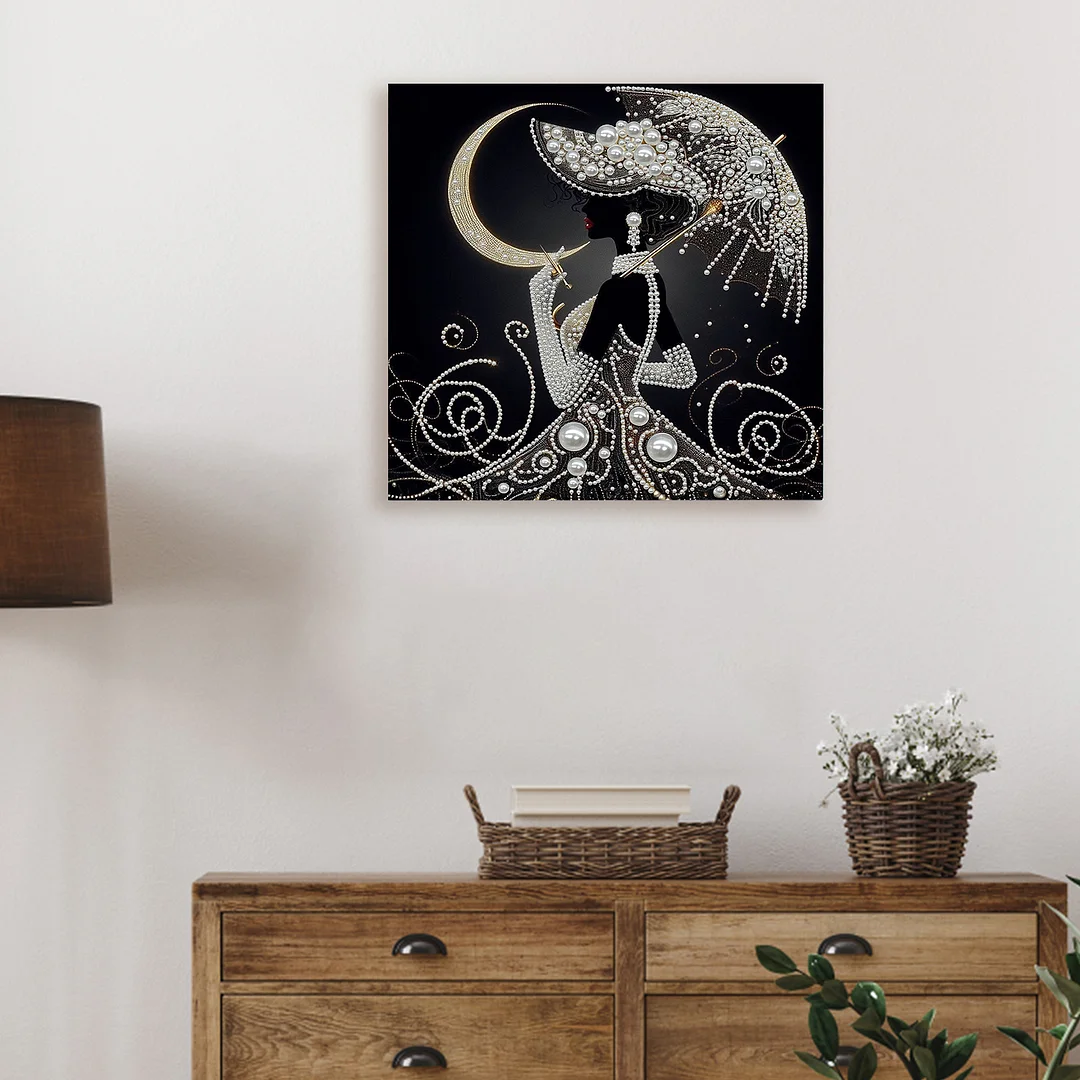 Elegant Lady - DIY Pearl Diamond Art Kit With Frame 30*30cm