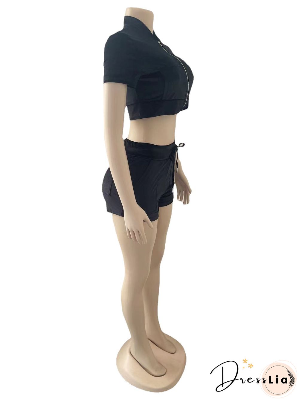 Velvet Crop Tops Biker Shorts Workout Matching Sets