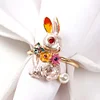 Cute Bunny Flower Thanksgiving Catering Napkin Ring
