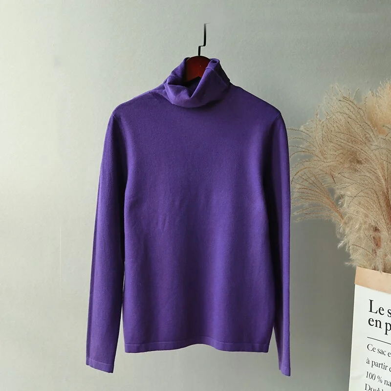 Lizkova Turtleneck Soft Sweater Women 7 colors Long Sleeve Knitted Pullovers 2020 Ladies Casual Warm Tops