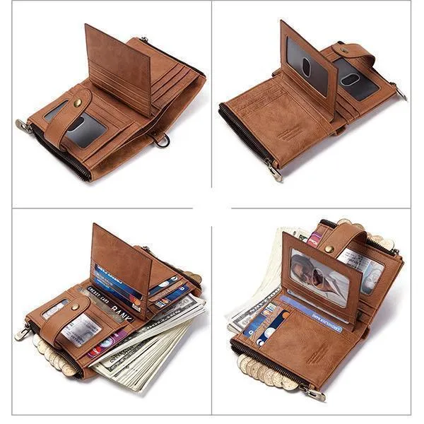 GenuineLeather Anti-theft Retro Wallet