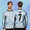 Portugal European Cup No. 7 Jersey Football Jersey Adult Suit Competition Jersey Breathable Gradual Change Blue Jersey