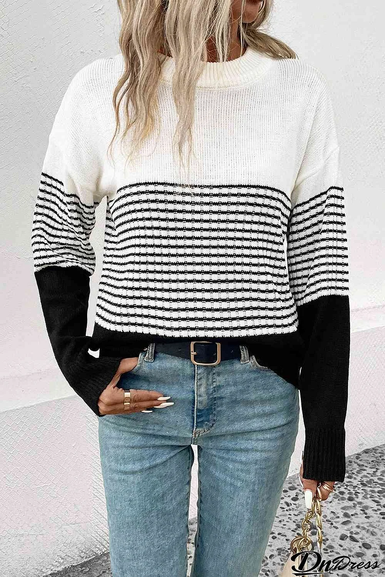 Striped Drop Shoulder Sweater