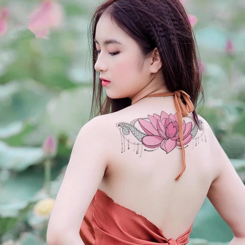 38 Kinds Adult Chest Back Tattoo Big Size Sexy Flowers Mandala Totem Waterproof Temporary Body Art Sticker tatouage temporaire