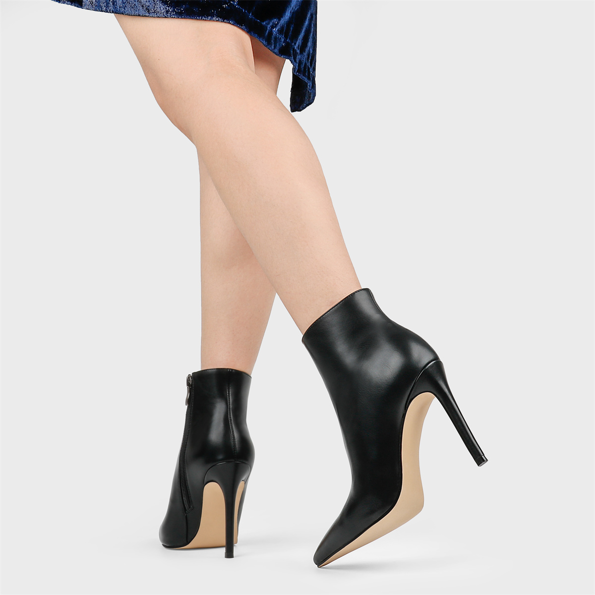 10cm/3.94" Women's Closed Pointed Toe Stilettos Heels Ankle Boots