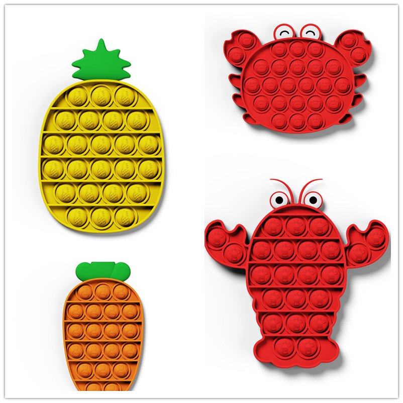 Push Pop Bubble Sensory Fidget Toy---Pineapple/Carrot/Crab/Cray