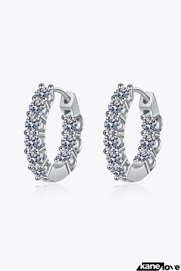 1.8 Carat Moissanite Hoop Earrings