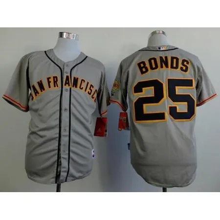 Giants #25 Barry Bonds Grey Road Cool Base Stitched MLB Jersey