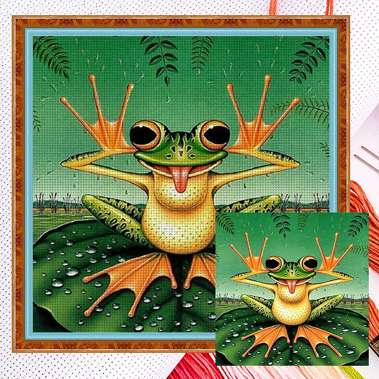 【DIY Brand】Frog 11CT Counted Cross Stitch 30*30CM