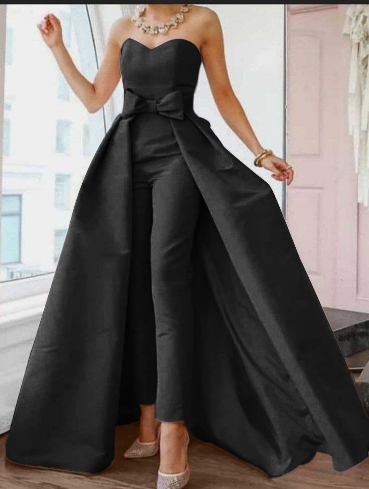 Hidais Stuning Pink Sweetheart Sleeveless Strapless High Waist jumpsuit 