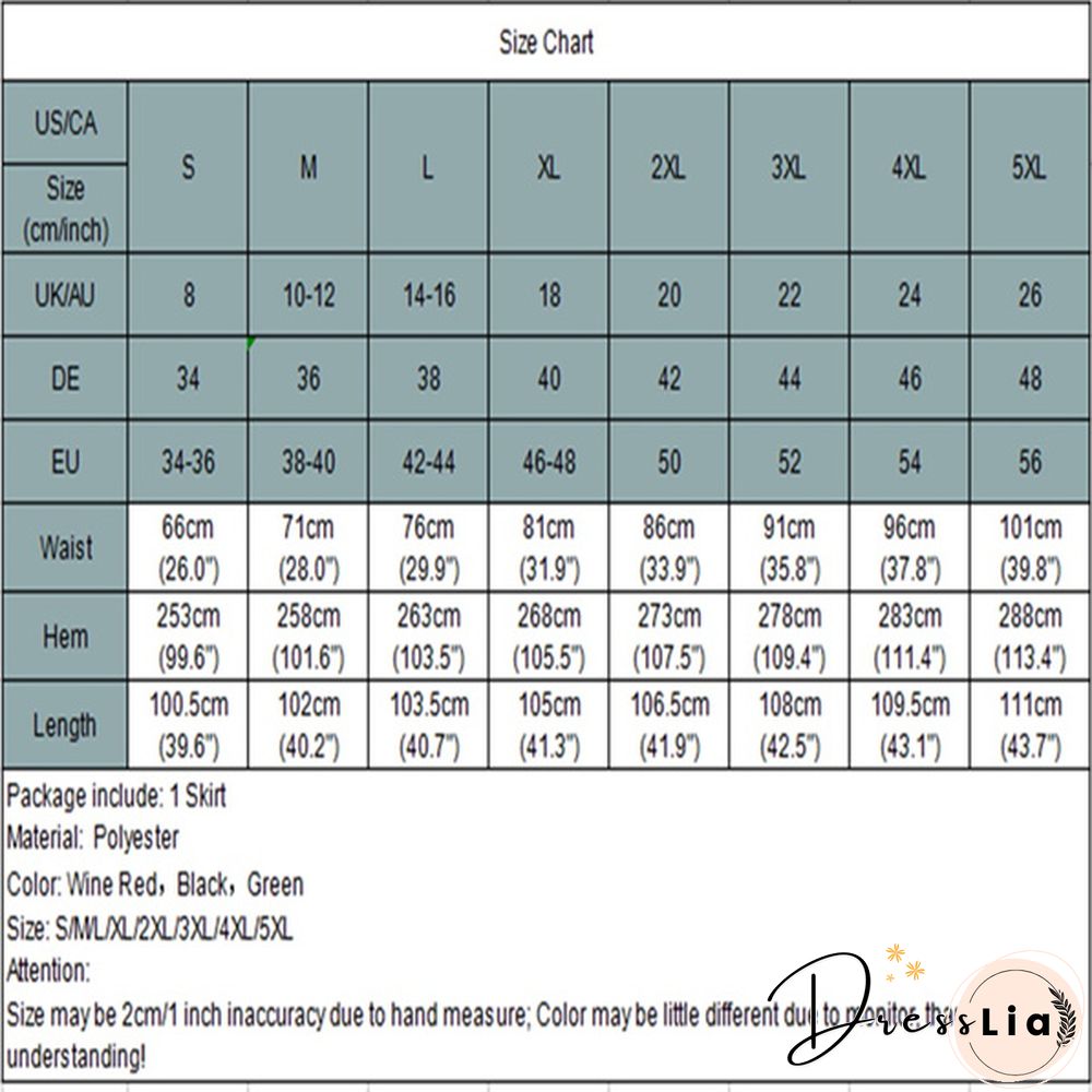 Women Elastic High Waist Split Hem Long Skirt Stain Solid Color Pleated Loose Party Beach Umbrella Skirt Plus Size